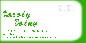 karoly dolny business card